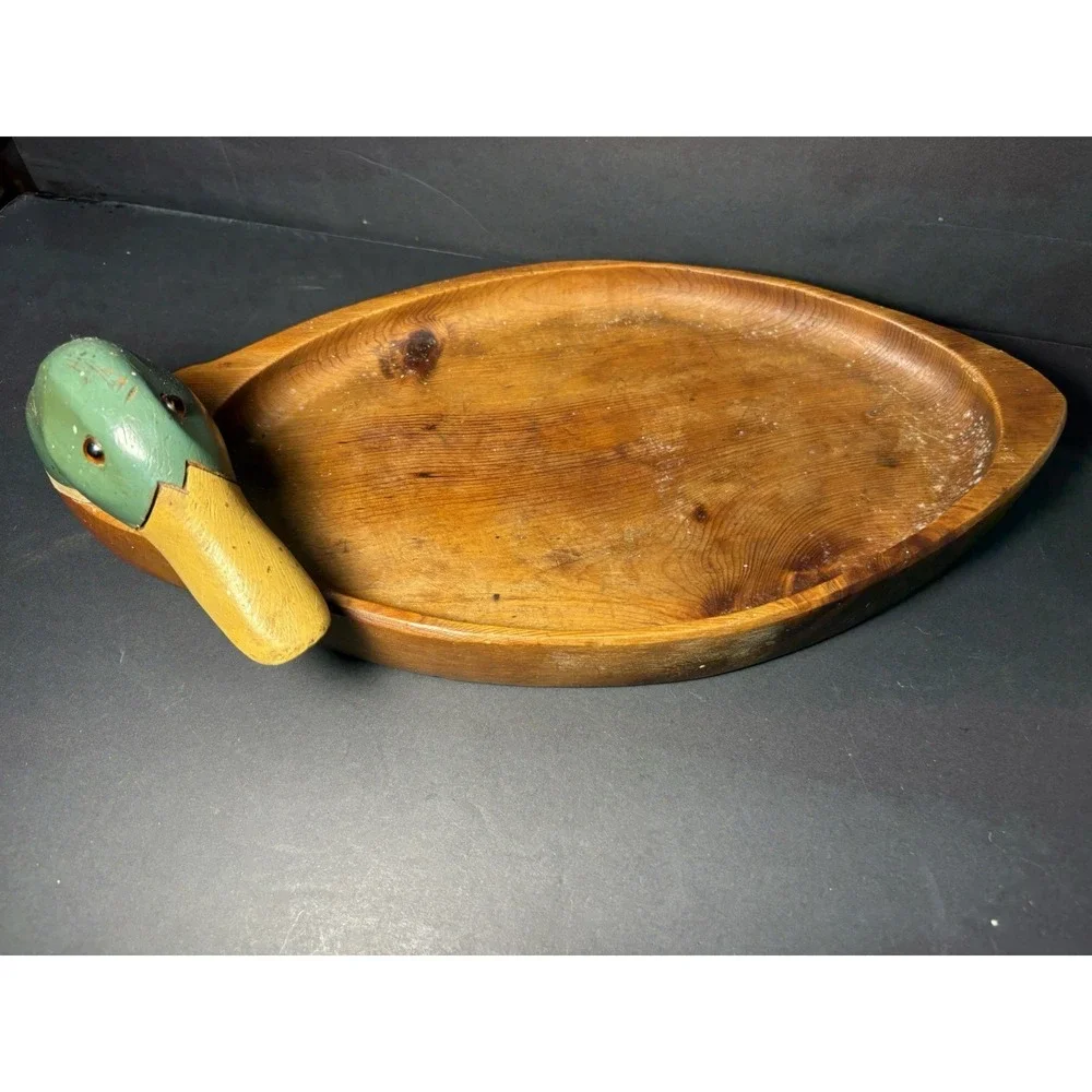 Hand Carved Mallard Duck Desk Tray French Broad River Decoy Co,